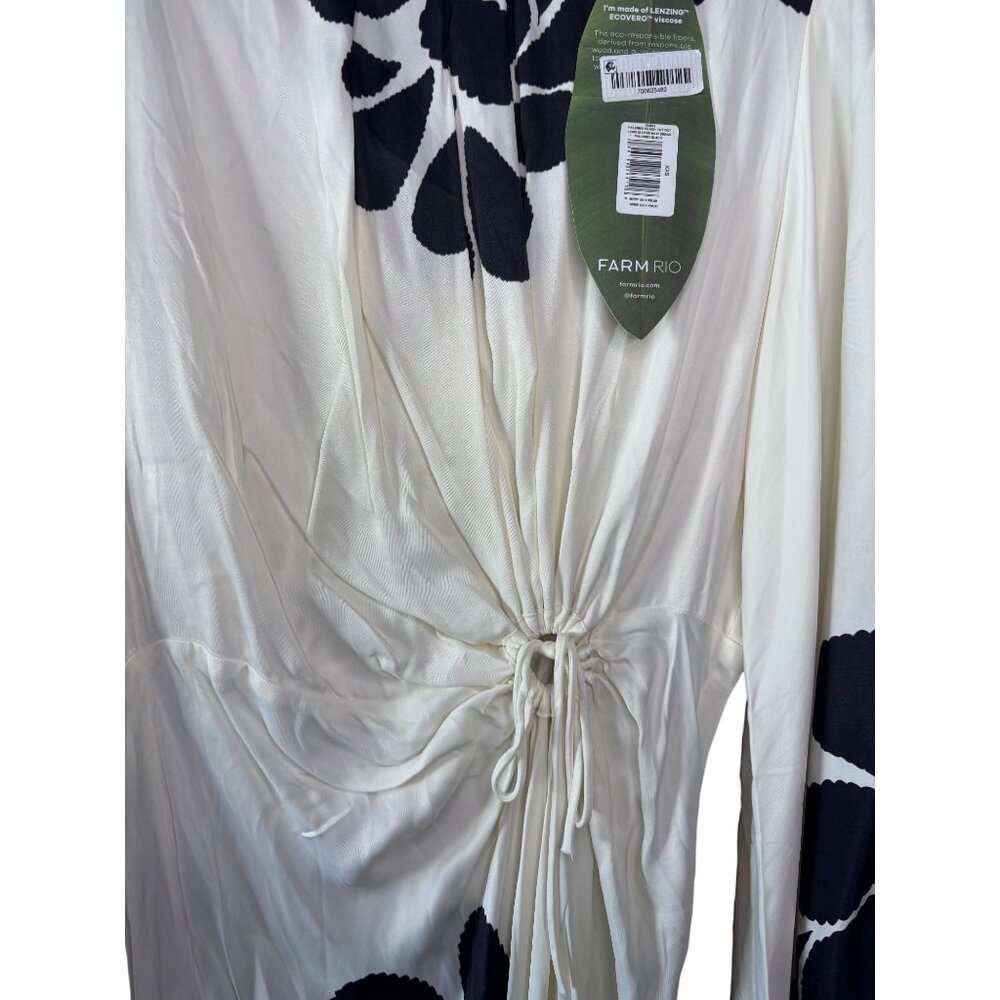 Farm Rio Palermo Floral Cut Out Maxi Dress Tropical Print XXS New With Tags - Picture 8 of 16